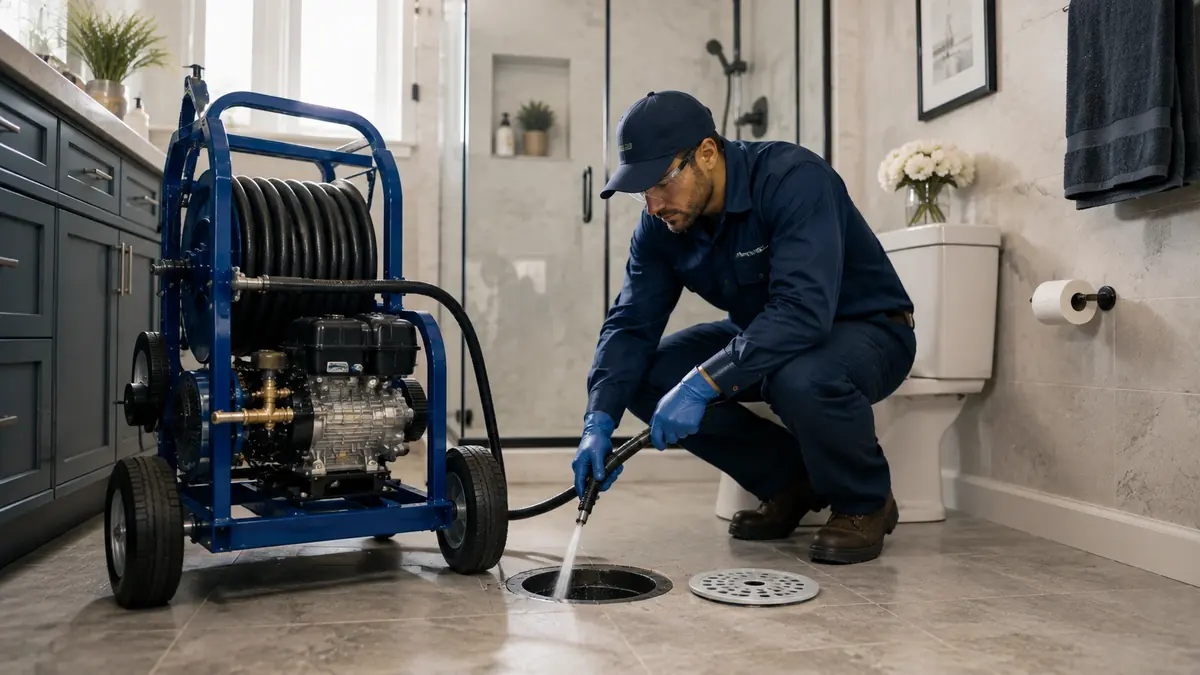 Bathroom Drain Hydro Jetting in Reseda