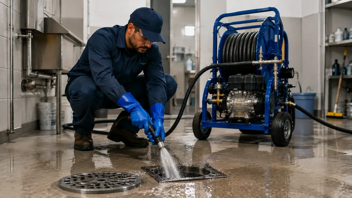 Floor Drain Hydro Jet Cleaning in Reseda