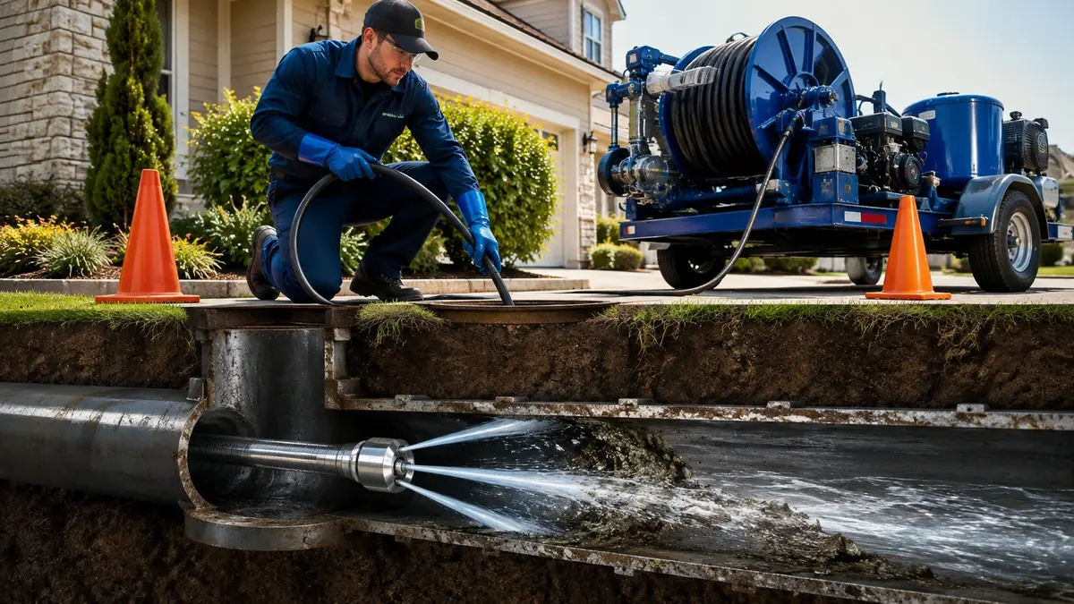 Main Sewer Line Hydro Jet Cleaning in Reseda